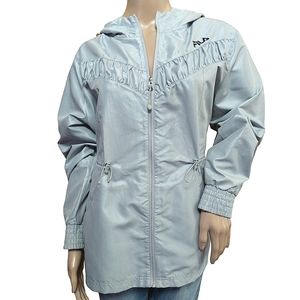 Fila Sport Silver Shimmery Color Windbreaker Hoodie Jacket